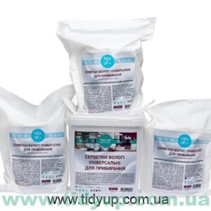 Серветки для прибирання Tidy up Set вологі універсальні (відро-дозатор + 3 пакета) 1600 серветок