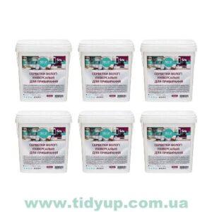 Серветки для прибирання Tidy up Box вологі універсальні (6 відер в упаковці) 2400 серветок