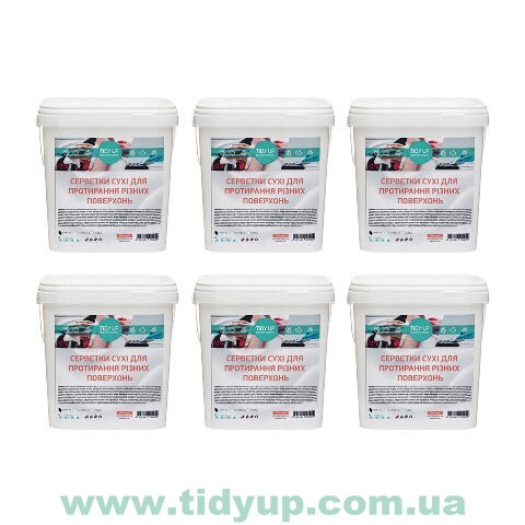 Серветки для прибирання Tidy up Box сухі (1 ящик х 6 відер) 2400 серветок