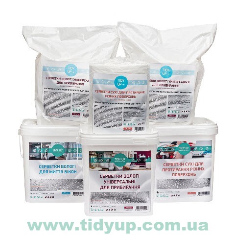 Серветки для прибирання Tidy up Set вологі універсальні (відро-дозатор + 3 пакета) 1600 серветок - Зображення 2